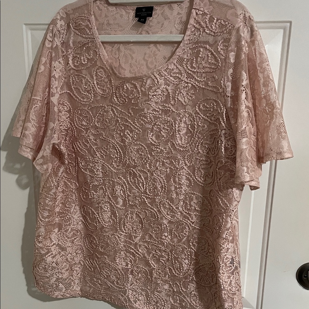 Worthington Blush Lace Blouse